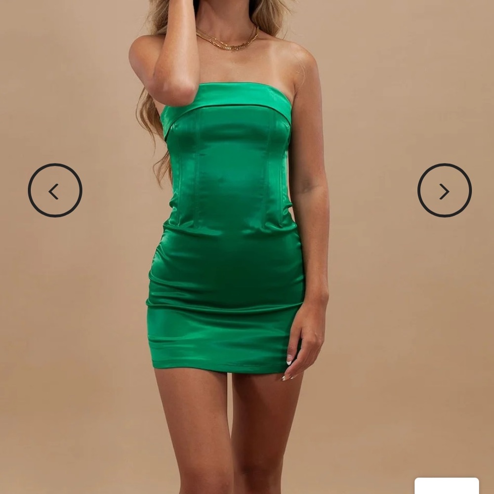 Fan Behavior Mini Dress- Green